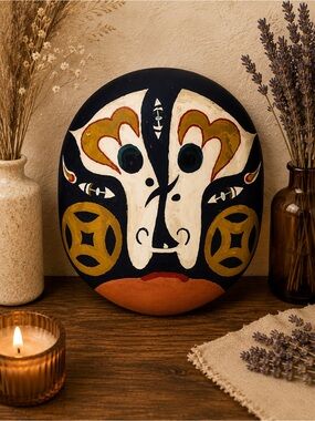 Peking Opera Pottery Face Mask Art Decor